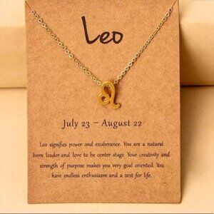 🎉 New Leo Zodiac Gold Plated Adjustable Necklace